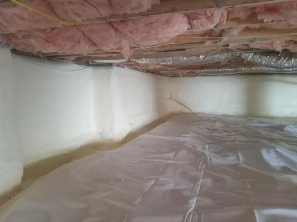 Crawl space encapsulation with closed-cell spray foam for Attic Insulation in Boonville